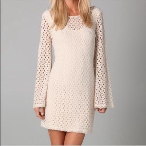 Free People Cream Crochet Mini Dress